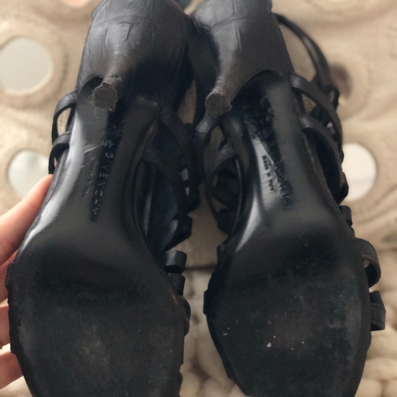 Sz 40 EUC Givenchy crocodile print leather sandals - Picture 6 of 7